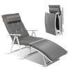 Adjustable Folding Chaise Lounge Chair with Pillow