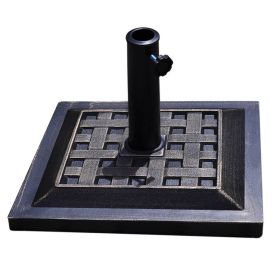 30 lb Heavy Duty Square Umbrella Base Stand – 17.5 in (Color: Bronze)