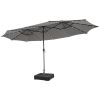 15' Double‑Sided Patio Umbrella – Twin Canopy with 48 Solar LEDs