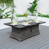Direct Wicker PE Rattan and Aluminum Patio Dining Fire Pit Table (Table Only)