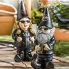 Biker‑Themed Garden Gnome Statue