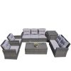 Direct Wicker Outdoor Patio Conversation Set with Storage Box and Cushions