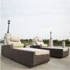 Direct Wicker Adjustable Backrest Rattan Chaise Lounge Set with Cushions