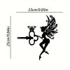 Angel on Branch Steel Silhouette – Metal Fairy Wall/Stake Décor