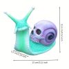 Resin Snail Skull Statue – Halloween Garden Ornament