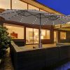 15' Double‑Sided Patio Umbrella – Twin Canopy with 48 Solar LEDs