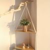 Boho Triangle Wall Shelves – Plant Hanger and Décor