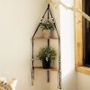 Boho Triangle Wall Shelves – Plant Hanger and Décor