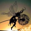 Dandelion Fairy Garden Figurine – Pixies Dancing Steel Wire Yard Decor