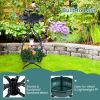 Outdoor Bird Bath Feeder with Flower Planter Pedestal & Solar Lights – Lotus Leaf Bowl