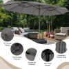 15' Double‑Sided Patio Umbrella – Twin Canopy with 48 Solar LEDs