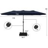 15 ft Double‑Sided Patio Umbrella with Crank & Base