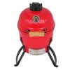 Ceramic Kamado‑Style Charcoal Grill – 13 in, Orange