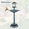 Bird Bath Feeder with Solar Light – Vintage Lighthouse Garden Decor