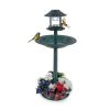Bird Bath Feeder with Solar Light – Vintage Lighthouse Garden Decor