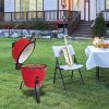 Ceramic Kamado‑Style Charcoal Grill – 13 in, Orange