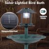 Bird Bath Feeder with Solar Light – Vintage Lighthouse Garden Decor
