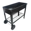 Mobile Metal Raised Garden Bed Cart with Legs and Wheels