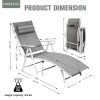 Adjustable Folding Chaise Lounge Chair with Pillow