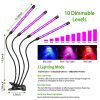 iMounTEK 80W LED Grow Light with 4 Goosenecks – 10 Dimmable Levels