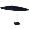 15 ft Double‑Sided Patio Umbrella with Crank & Base