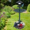 Bird Bath Feeder with Solar Light – Vintage Lighthouse Garden Decor
