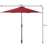 9 ft Patio LED Solar Umbrella with Crank – Market Sun Parasol