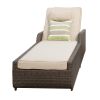 Direct Wicker Adjustable Backrest Rattan Chaise Lounge Set with Cushions