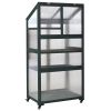 62" Tall Balcony Wood Greenhouse Cold Frame on Wheels