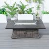 Direct Wicker PE Rattan and Aluminum Patio Dining Fire Pit Table (Table Only)