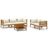 Cream Solid Acacia Wood Modular Garden Lounge Set – Medium Size
