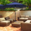 10 ft Outdoor Patio Umbrella with Solar LED Lights