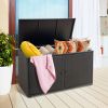88‑Gallon Rattan Garden Patio Storage Container Box