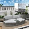 Direct Wicker Outdoor Wicker Sofa Daybed Patio Sunbed – 5-Piece Set