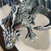 Outdoor Garden Big Squatting Dragon Sculpture – Gothic Dragon Guardian Statue