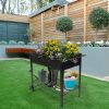 Mobile Metal Raised Garden Bed Cart with Legs and Wheels