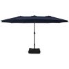 15 ft Double‑Sided Patio Umbrella with Crank & Base