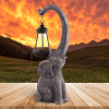 Solar Elephant Statue – Outdoor Garden Resin Elephant Sculpture with LED