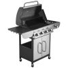 4‑Burner Propane Gas Grill with Side Burner & Warming Rack – 52,000 BTU, 425 sq. in