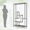 71" Tall 6-Tier Metal Plant Shelf with 10 Hanging Hooks