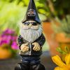 Biker‑Themed Garden Gnome Statue