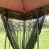 13' x 10' Patio Gazebo – Double‑Roof Canopy with 4‑Side Mesh