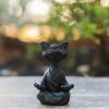 Whimsical Meditating Cat Sculpture – Buddha Cat