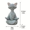 Whimsical Meditating Cat Sculpture – Buddha Cat