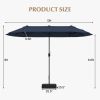 13 ft Double‑Sided Twin Table Patio Umbrella with Crank