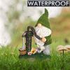 Cartoon Gnome Dwarf Statue with Solar Light – Waterproof Garden Figurine
