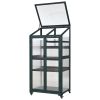 62" Tall Balcony Wood Greenhouse Cold Frame on Wheels