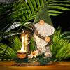 Cartoon Gnome Dwarf Statue with Solar Light – Waterproof Garden Figurine