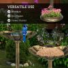 Outdoor Bird Bath Feeder with Flower Planter Base – Shell Basin Hummingbird Bath