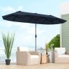 13 ft Double‑Sided Twin Table Patio Umbrella with Crank